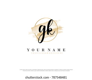 G K Initial water color logo template vector