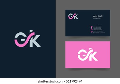 G & K  Letter logo with Business card template