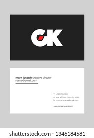 G K letters Joint logo icon with business card vector template.