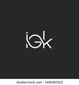 I G K letters Joint logo icon vector template.