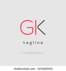 G & K Letters joint logo design vector template