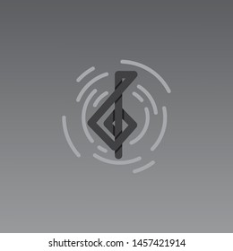 g key logo line style for music template design