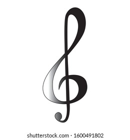 G Key notes icon gradation. Musical notes vector isolated on white background. Music symbol sign 