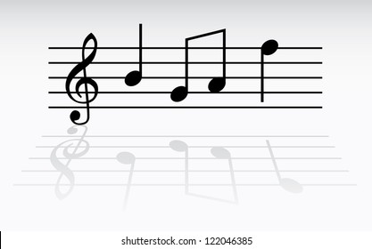 g key and notes in one tact logo - illustration