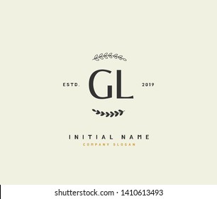 G L GL Beauty vector initial logo, handwriting logo of initial wedding, fashion, jewerly, heraldic, boutique, floral and botanical with creative template for any company or business.