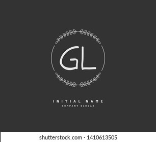 G L GL Beauty vector initial logo, handwriting logo of initial wedding, fashion, jewerly, heraldic, boutique, floral and botanical with creative template for any company or business.
