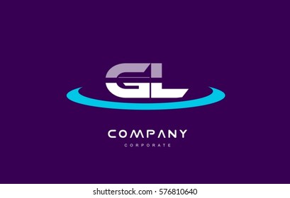 g l gl cyan magenta blue letter combination alphabet vector company logo icon sign design template 