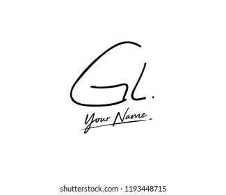 G L GL Signature initial logo template vector