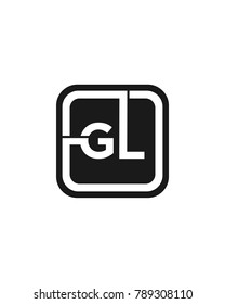 G L initial box letter logo template vector