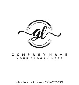 G L Initial handwriting logo vector