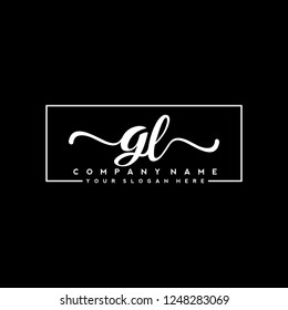G L Initial handwriting logo vector