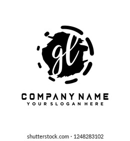 G L Initial handwriting logo vector