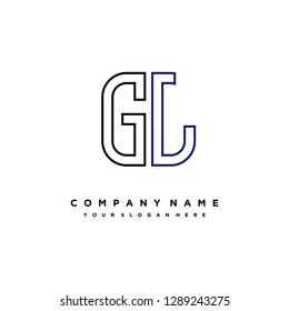 G L initial letter, modern logo design template vector 
