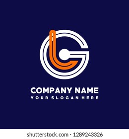 G L initial letter, modern logo design template vector 