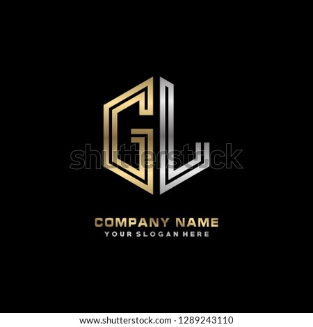 G L initial letter, modern logo design template vector 