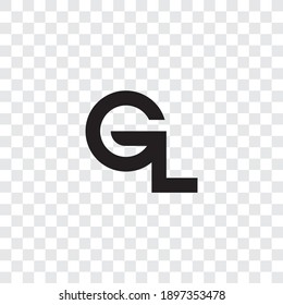 G L letter logo design on transparent background. 