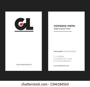 G L letters Joint logo icon with business card vector template.