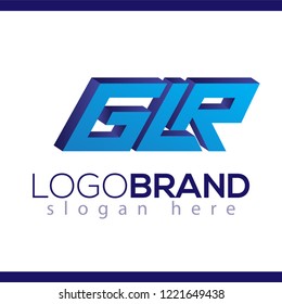 G L R Initial Letter three dimension Logo vector element