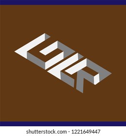 G L R Initial Letter three dimension Logo vector element