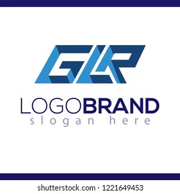 G L R Initial Letter three dimension Logo vector element
