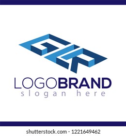 G L R Initial Letter three dimension Logo vector element
