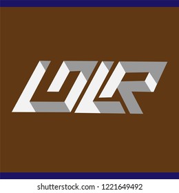 G L R Initial Letter three dimension Logo vector element