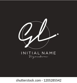 G L Signature initial logo template vector