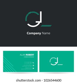 G & L stroke letter logo with business card template
