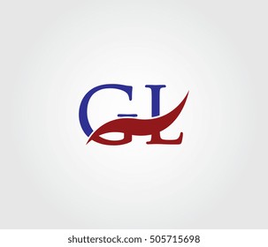 G and L Swoosh Initial Logo Vector