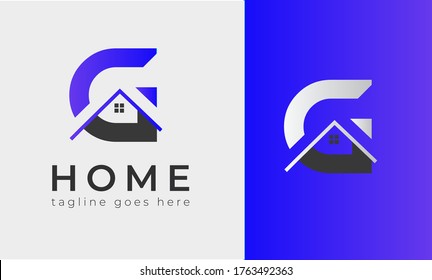 G latter logo house logo designs, real estate icon suitable for info graphics, websites and print media. Vector, flat icon, badges, labels, clip art. Line art style. Thin line design. Color design. 