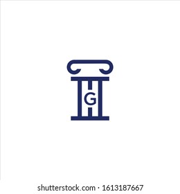  G Law firm logo and icon design template vektor
