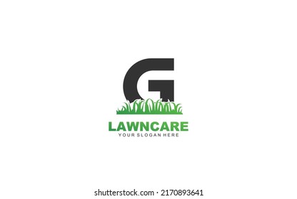 G lawn care logo design inspiration. Vector letter template design for brand.