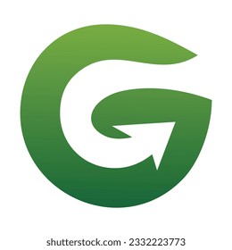 Plantilla para el logotipo de la flecha de la hoja G 1