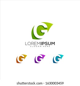 G leaf colorful vector logo design illustration