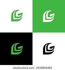 g leaf icon green and black