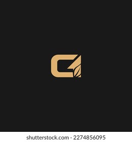 G leaf initial letter G logo concept design template idea
