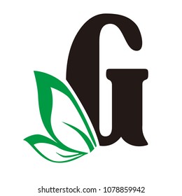 g and leaf letter vector logo