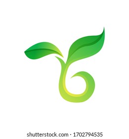 G leaf logo concept with gradient color