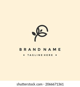 G leaf logo Design Template Vector Graphic Branding Element.