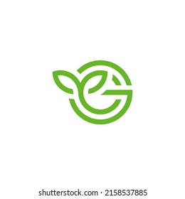 G leaf logo Design Template Vector Graphic Branding Element.
