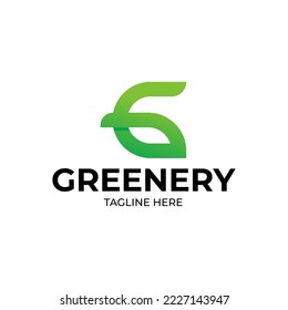 G leaf logo Design Template Vector Graphic Branding Element.