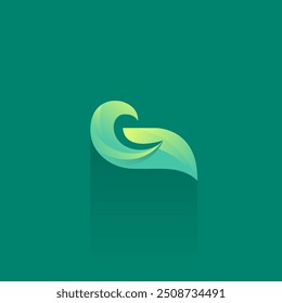 G Leaf Logo Vector. Organic Letter G Icon