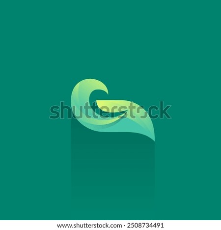 G Leaf Logo Vector. Organic Letter G Icon