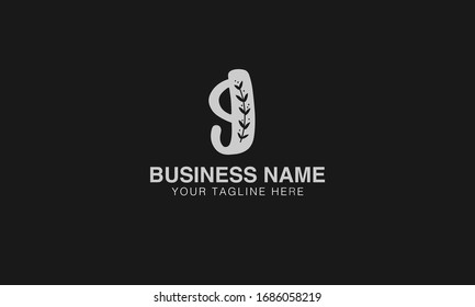 g leaf  Unique Minimal Style golden and black colour initial based logo design vector illustrator