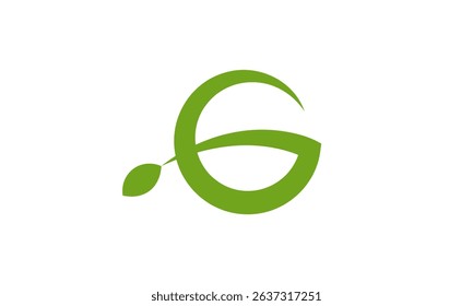G leaf vector icon. G green logo design eps