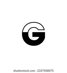 G Letter. Abstract Company Logo Design. Letter G Swoosh Logo With Creative Curved Swoosh Icon Vector Illustration. G Letter Design Brush Paint Stroke. Letter Logo with Black Paintbrush Stroke. 