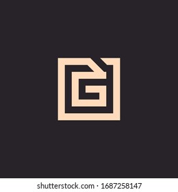G letter abstract design line minimalist graphic logo template