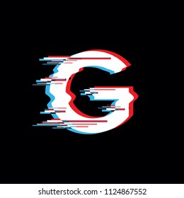 G Letter With Abstract Glitch Effect