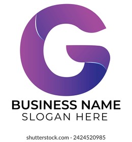 g letter abstract gradient logo desin