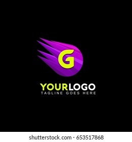 G letter abstract logo design template. Dynamic vector unusual line font. Universal fast speed fire moving water quick energy drop icon symbol mark.